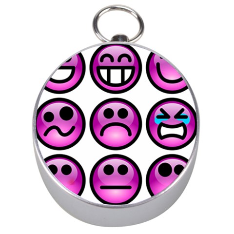 Chronic Pain Emoticons Silver Compass from ArtsNow.com Front