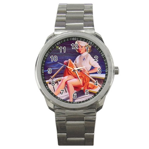 SailorGirlPinup Sport Metal Watch from ArtsNow.com Front