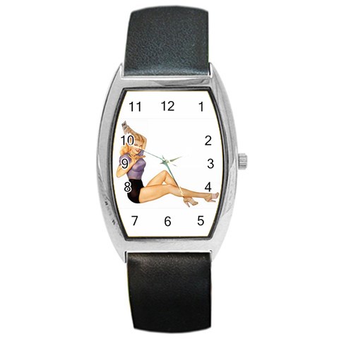 songlist_pinup Barrel Style Metal Watch from ArtsNow.com Front