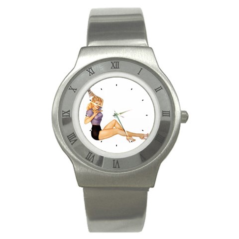 songlist_pinup Stainless Steel Watch from ArtsNow.com Front