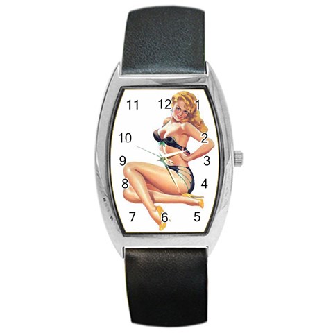 popular pinup Barrel Style Metal Watch from ArtsNow.com Front