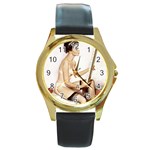 pinupW Round Gold Metal Watch