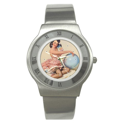 pinup_25 Stainless Steel Watch from ArtsNow.com Front