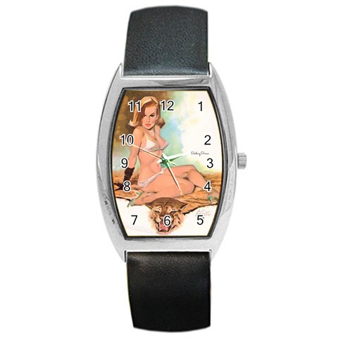 pinup_24 Barrel Style Metal Watch from ArtsNow.com Front