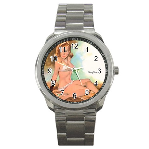 pinup_24 Sport Metal Watch from ArtsNow.com Front