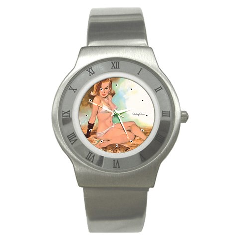 pinup_24 Stainless Steel Watch from ArtsNow.com Front