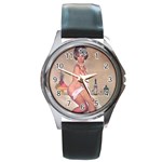 pinup_23 Round Metal Watch