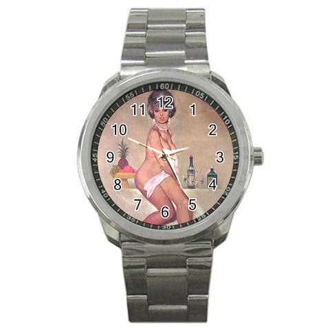 pinup_23 Sport Metal Watch from ArtsNow.com Front