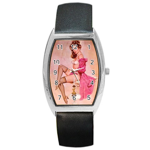 pinup_22 Barrel Style Metal Watch from ArtsNow.com Front