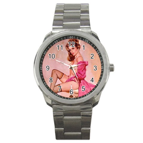 pinup_22 Sport Metal Watch from ArtsNow.com Front