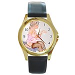 pinup_21 Round Gold Metal Watch