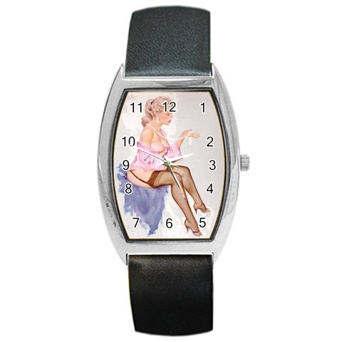 pinup_21 Barrel Style Metal Watch from ArtsNow.com Front