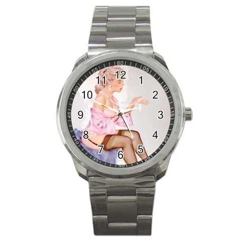 pinup_21 Sport Metal Watch from ArtsNow.com Front