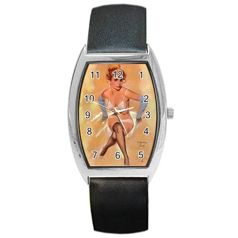 pinup_19 Barrel Style Metal Watch from ArtsNow.com Front