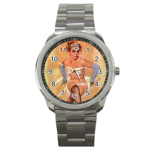 pinup_19 Sport Metal Watch from ArtsNow.com Front