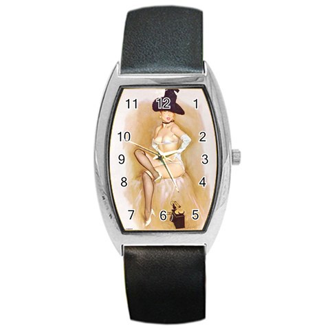 pinup_17 Barrel Style Metal Watch from ArtsNow.com Front