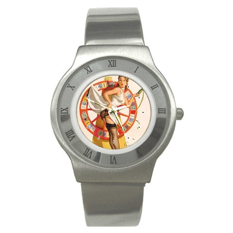 pinup_12 Stainless Steel Watch from ArtsNow.com Front