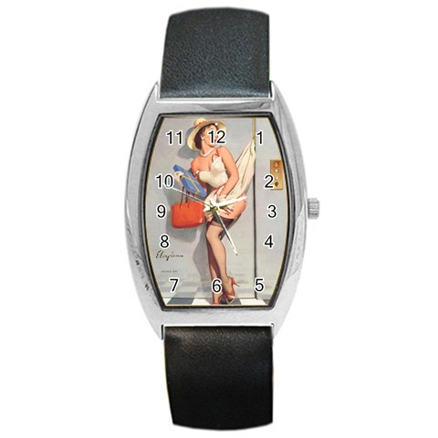 pinup_10 Barrel Style Metal Watch from ArtsNow.com Front