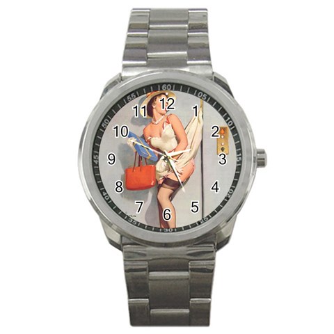 pinup_10 Sport Metal Watch from ArtsNow.com Front