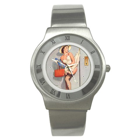 pinup_10 Stainless Steel Watch from ArtsNow.com Front