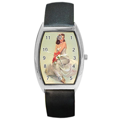 pinup_3 Barrel Style Metal Watch from ArtsNow.com Front