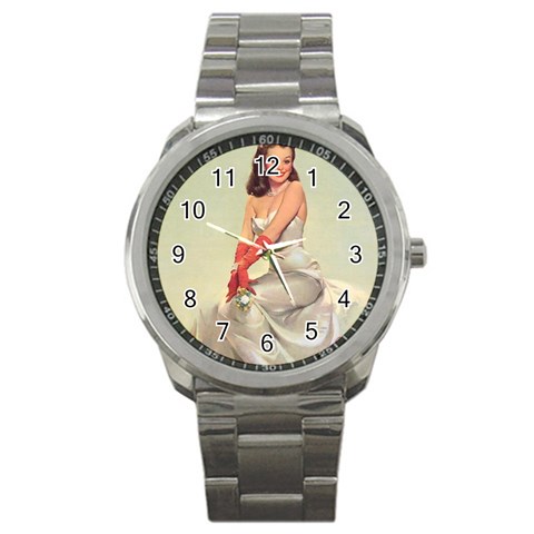 pinup_3 Sport Metal Watch from ArtsNow.com Front