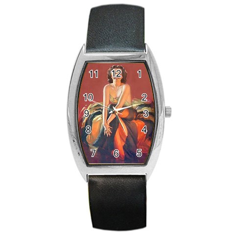 pinup_2 Barrel Style Metal Watch from ArtsNow.com Front