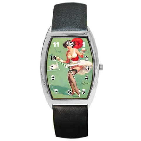 pinup_1 Barrel Style Metal Watch from ArtsNow.com Front