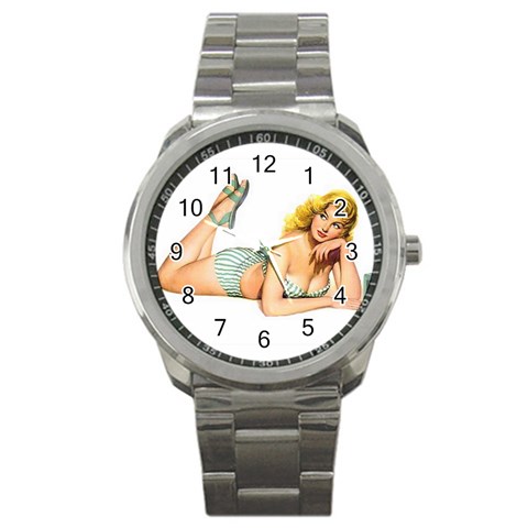 PINUP RADIO Sport Metal Watch from ArtsNow.com Front