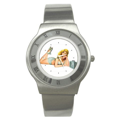 PINUP RADIO Stainless Steel Watch from ArtsNow.com Front