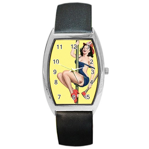 PINUP072 Barrel Style Metal Watch from ArtsNow.com Front