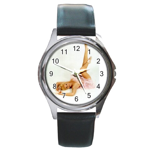 pinup4 Round Metal Watch from ArtsNow.com Front