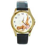 pinup4 Round Gold Metal Watch