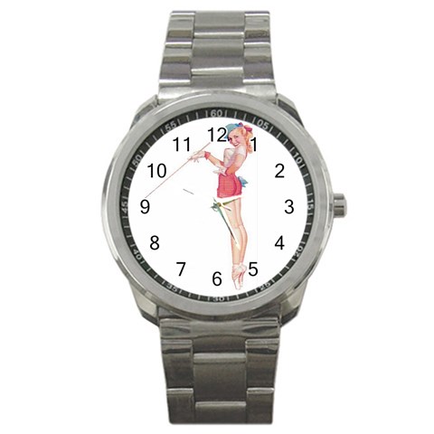 duffs_pinup_altered Sport Metal Watch from ArtsNow.com Front