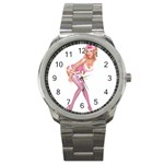 blondePinupPinkFluffy Sport Metal Watch