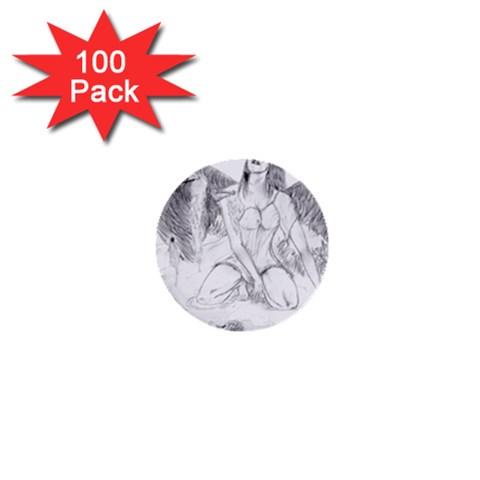 Bleeding Angel 1  1  Mini Button (100 pack) from ArtsNow.com Front