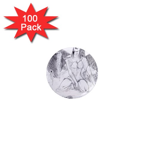 Bleeding Angel 1  1  Mini Button Magnet (100 pack) from ArtsNow.com Front