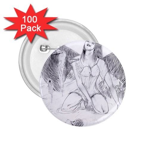 Bleeding Angel 1  2.25  Button (100 pack) from ArtsNow.com Front