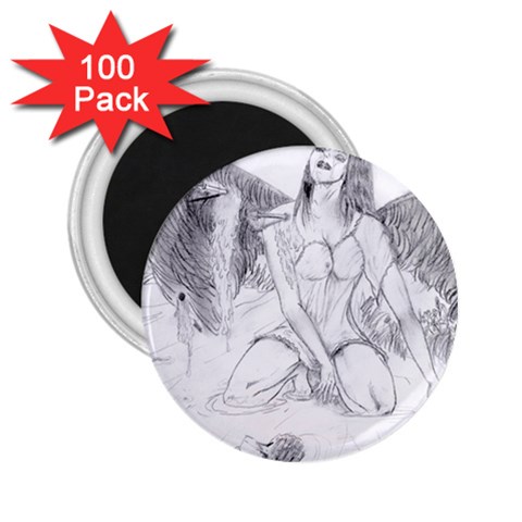 Bleeding Angel 1  2.25  Button Magnet (100 pack) from ArtsNow.com Front