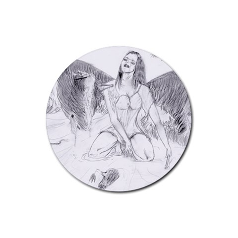 Bleeding Angel 1  Drink Coaster (Round) from ArtsNow.com Front