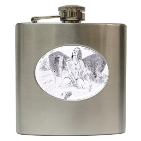 Bleeding Angel 1  Hip Flask from ArtsNow.com Front