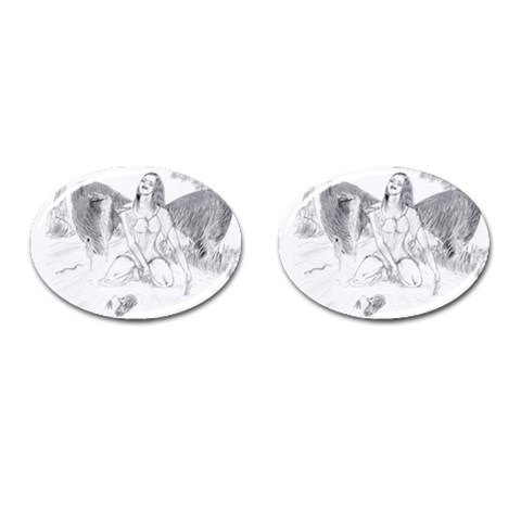 Bleeding Angel 1  Cufflinks (Oval) from ArtsNow.com Front(Pair)