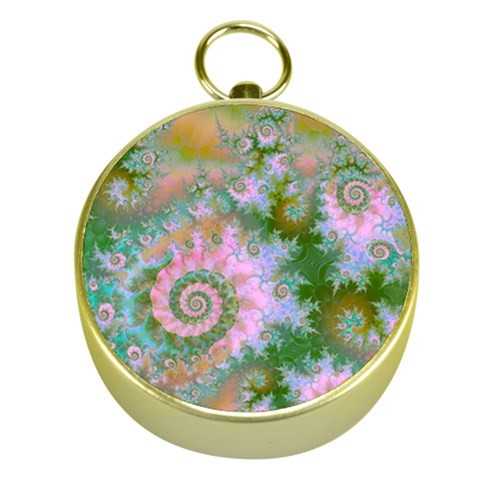 Rose Forest Green, Abstract Swirl Dance Gold Compass from ArtsNow.com Front