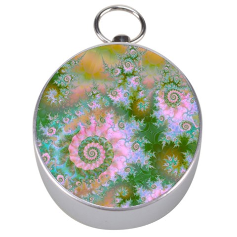 Rose Forest Green, Abstract Swirl Dance Silver Compass from ArtsNow.com Front