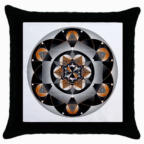 Seed of Life Throw Pillow Case (Black) from ArtsNow.com Front