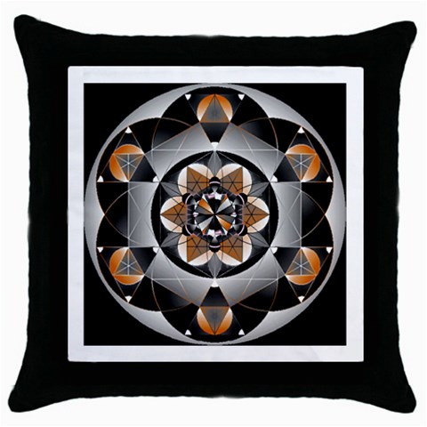 Seed of Life Throw Pillow Case (Black) from ArtsNow.com Front