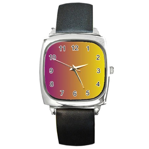 Tainted  Square Leather Watch from ArtsNow.com Front