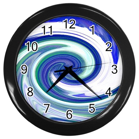 Abstract Waves Wall Clock (Black) from ArtsNow.com Front