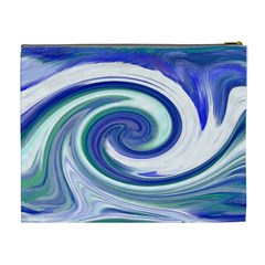 Abstract Waves Cosmetic Bag (XL) from ArtsNow.com Back