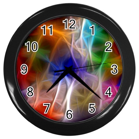 Fractal Fantasy Wall Clock (Black) from ArtsNow.com Front